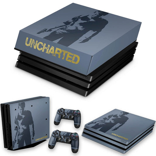 KIT Capa Anti Poeira e Skin Anti-Rage PS4 Pro - Uncharted 4 Limited Edition