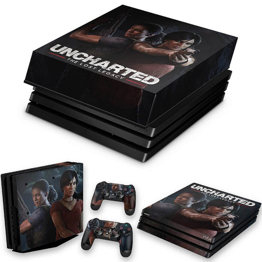 KIT Capa Anti Poeira e Skin Anti-Rage PS4 Pro - Uncharted Lost Legacy