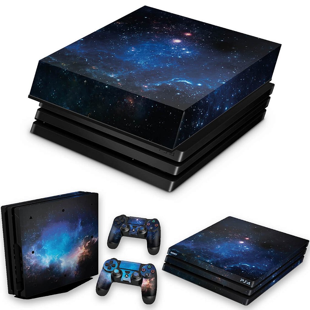 KIT Capa Anti Poeira e Skin Anti-Rage PS4 Pro - Universo Cosmos