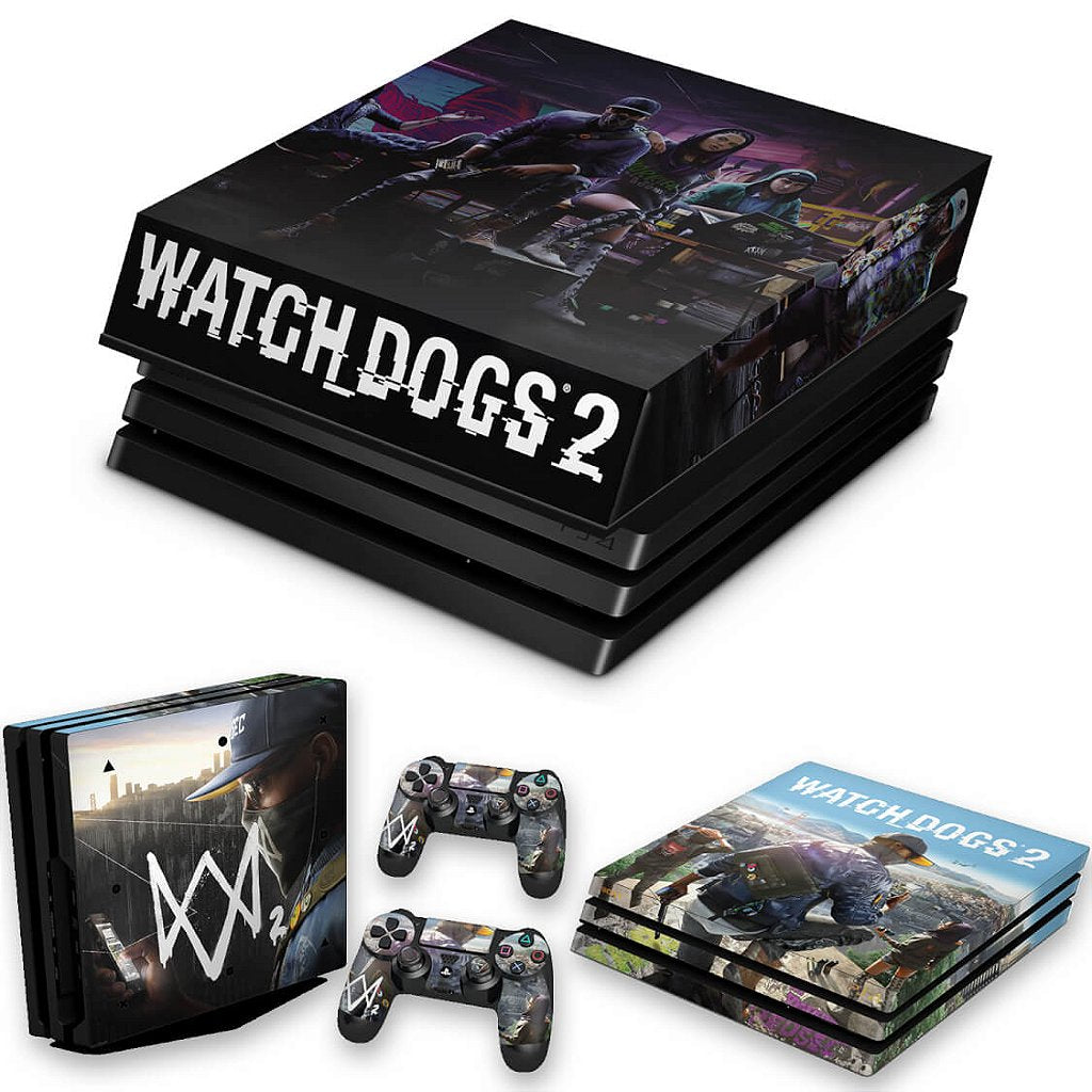 KIT Capa Anti Poeira e Skin Anti-Rage PS4 Pro - Watch Dogs 2