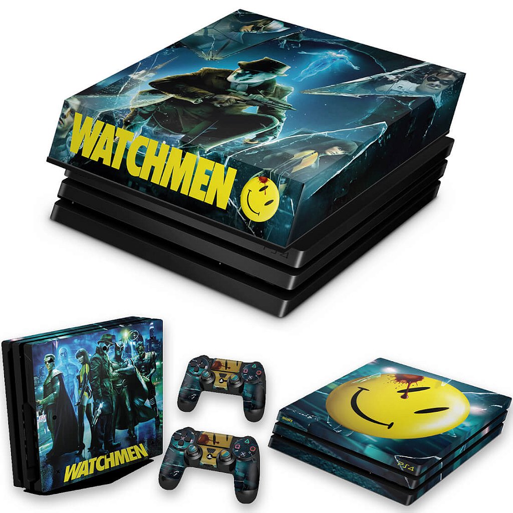 KIT Capa Anti Poeira e Skin Anti-Rage PS4 Pro - Watchmen