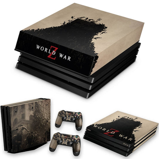 KIT PS4 Pro Skin Anti-Rage e Capa Anti Poeira - World War Z