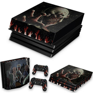 KIT Capa Anti Poeira e Skin Anti-Rage PS4 Pro - Zombie Zumbi The Walking