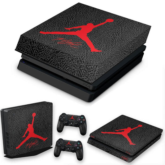 KIT PS4 Slim Skin Anti-Rage e Capa Anti Poeira - Air Jordan Flight