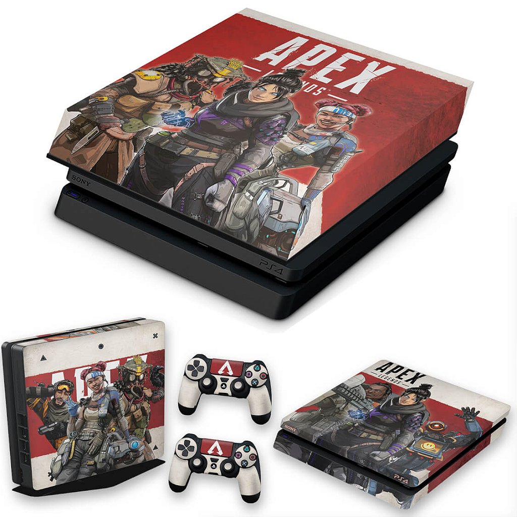 KIT PS4 Slim Skin Anti-Rage e Capa Anti Poeira - Apex Legends