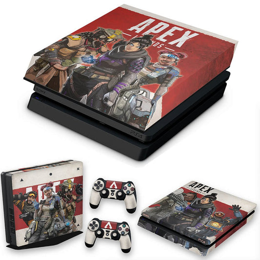 KIT PS4 Slim Skin Anti-Rage e Capa Anti Poeira - Apex Legends