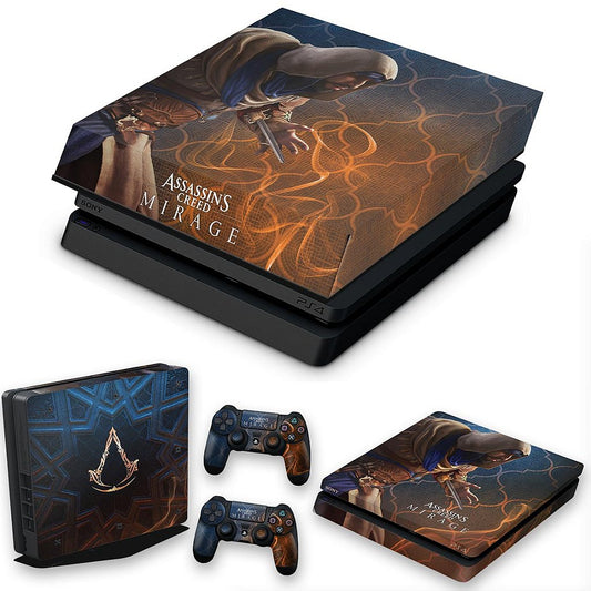 KIT PS4 Slim Skin Anti-Rage e Capa Anti Poeira - Assassin's Creed Mirage