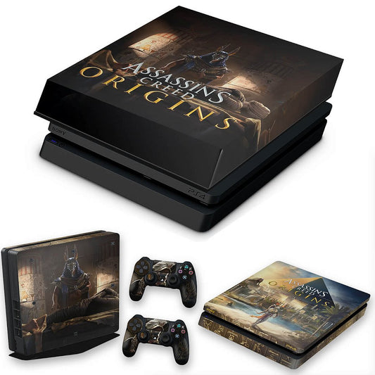KIT PS4 Slim Skin Anti-Rage e Capa Anti Poeira - Assassin's Creed Origins