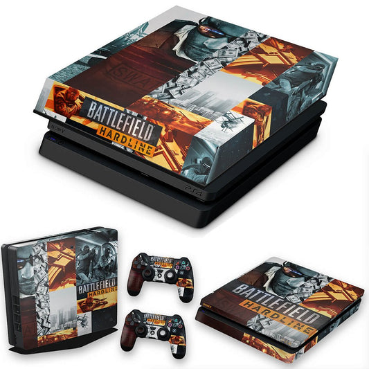 KIT Capa Anti Poeira e Skin Anti-Rage PS4 Slim - Battlefield Hardline