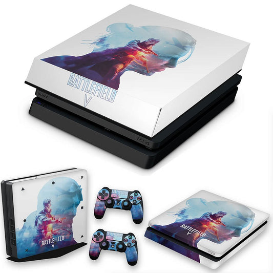 KIT PS4 Slim Skin Anti-Rage e Capa Anti Poeira - Battlefield V