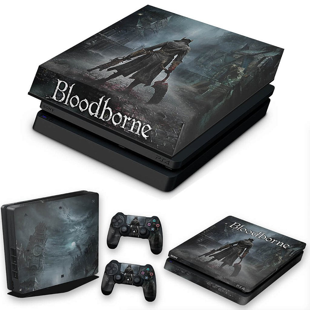 KIT Capa Anti Poeira e Skin Anti-Rage PS4 Slim - Bloodborne