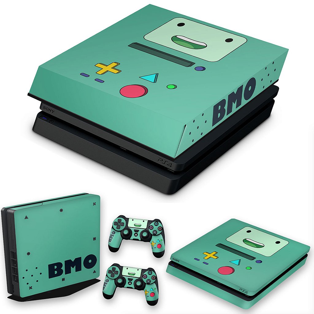 KIT PS4 Slim Skin Anti-Rage e Capa Anti Poeira - BMO Hora de Aventura