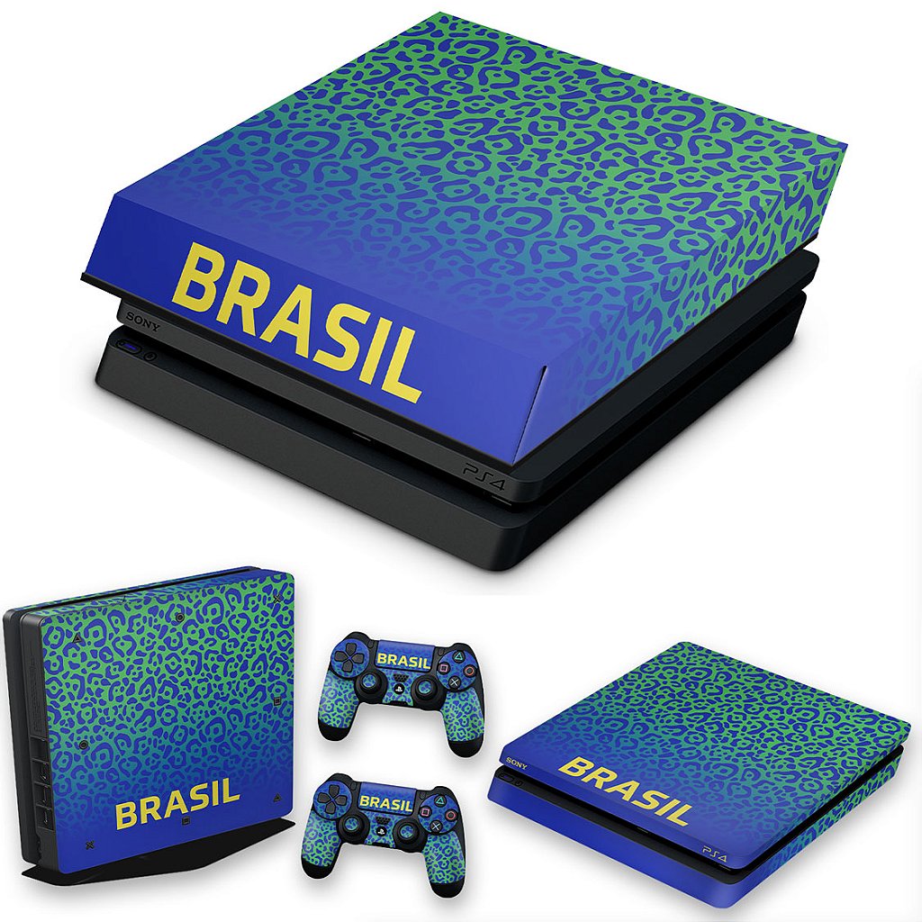 KIT Capa Anti Poeira e Skin Anti-Rage PS4 Slim - Brasil