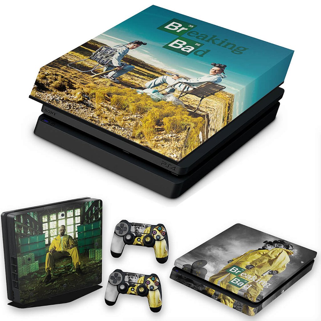 KIT Capa Anti Poeira e Skin Anti-Rage PS4 Slim - Breaking Bad