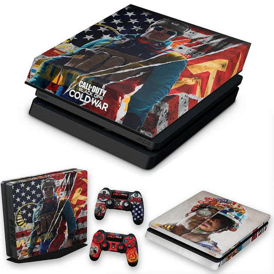 KIT PS4 Slim Skin Anti-Rage e Capa Anti Poeira - Call Of Duty Cold War
