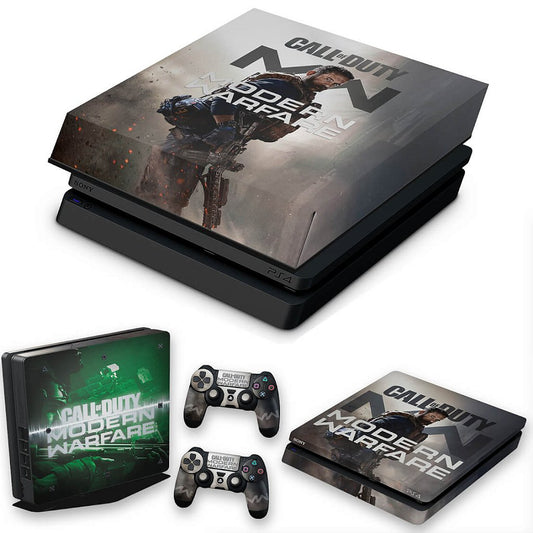 KIT PS4 Slim Skin Anti-Rage e Capa Anti Poeira - Call Of Duty Modern Warfare