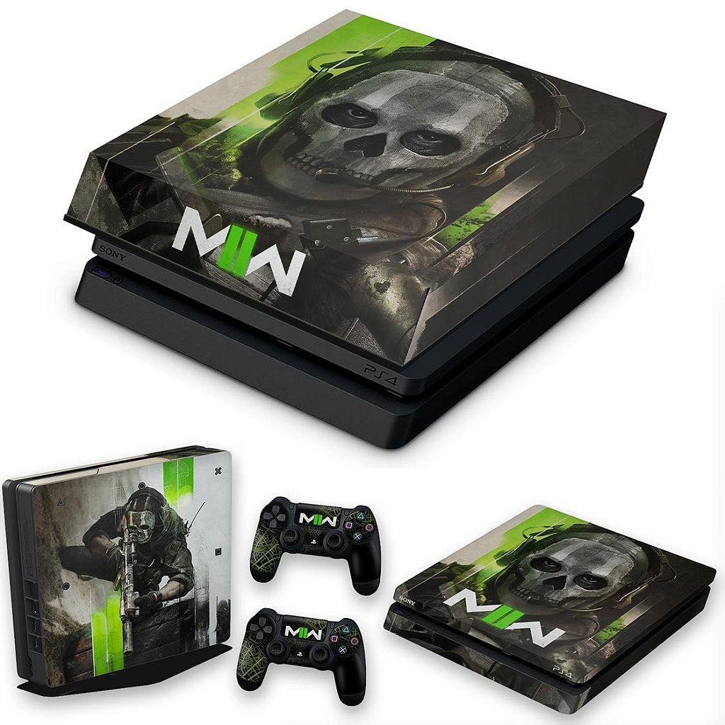 KIT PS4 Slim Skin Anti-Rage e Capa Anti Poeira - Call Of Duty Modern Warfare II