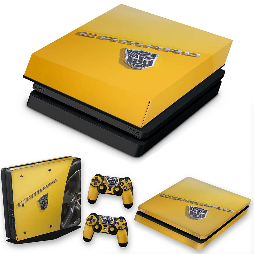 KIT Capa Anti Poeira e Skin Anti-Rage PS4 Slim - Camaro - Transformers