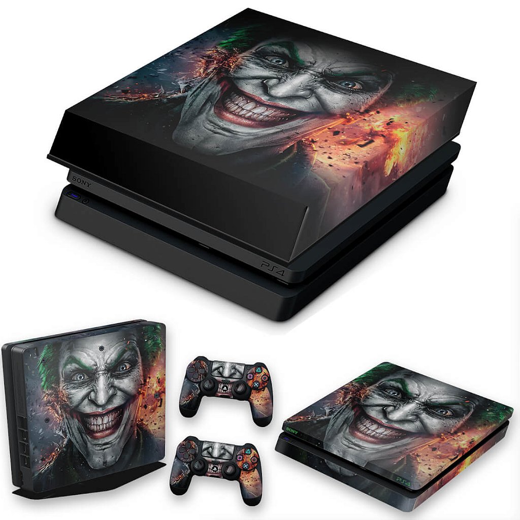 KIT Capa Anti Poeira e Skin Anti-Rage PS4 Slim - Coringa Joker