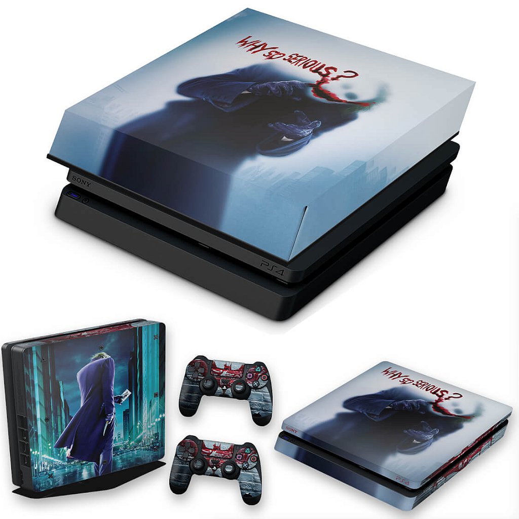KIT Capa Anti Poeira e Skin Anti-Rage PS4 Slim - Coringa Joker #A