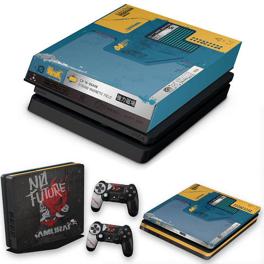 KIT PS4 Slim Skin Anti-Rage e Capa Anti Poeira - Cyberpunk 2077 Bundle