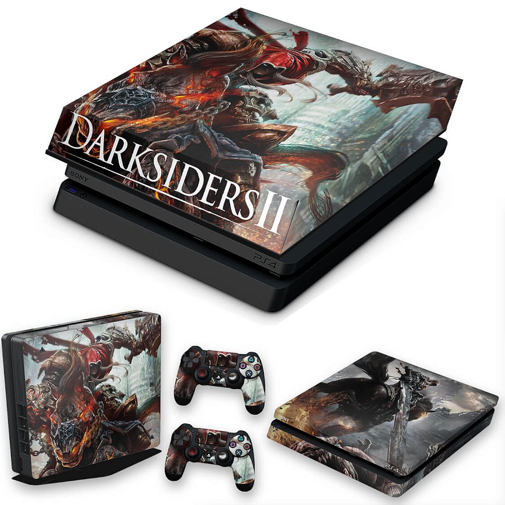 KIT Capa Anti Poeira e Skin Anti-Rage PS4 Slim - Darksiders - Wrath Of War