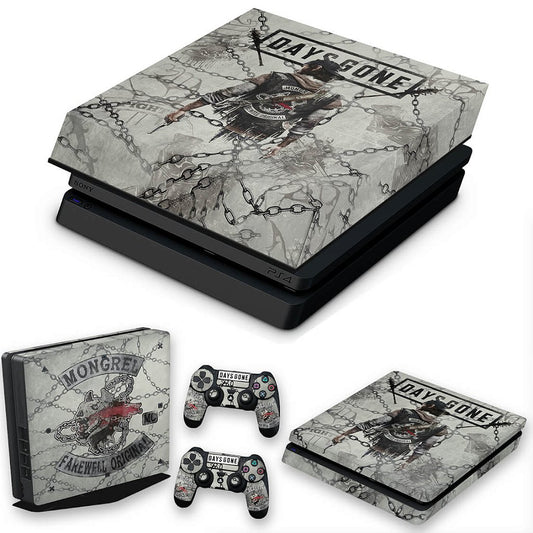 KIT PS4 Slim Skin Anti-Rage e Capa Anti Poeira - Days Gone
