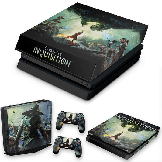 KIT Capa Anti Poeira e Skin Anti-Rage PS4 Slim - Dragon Age Inquisition