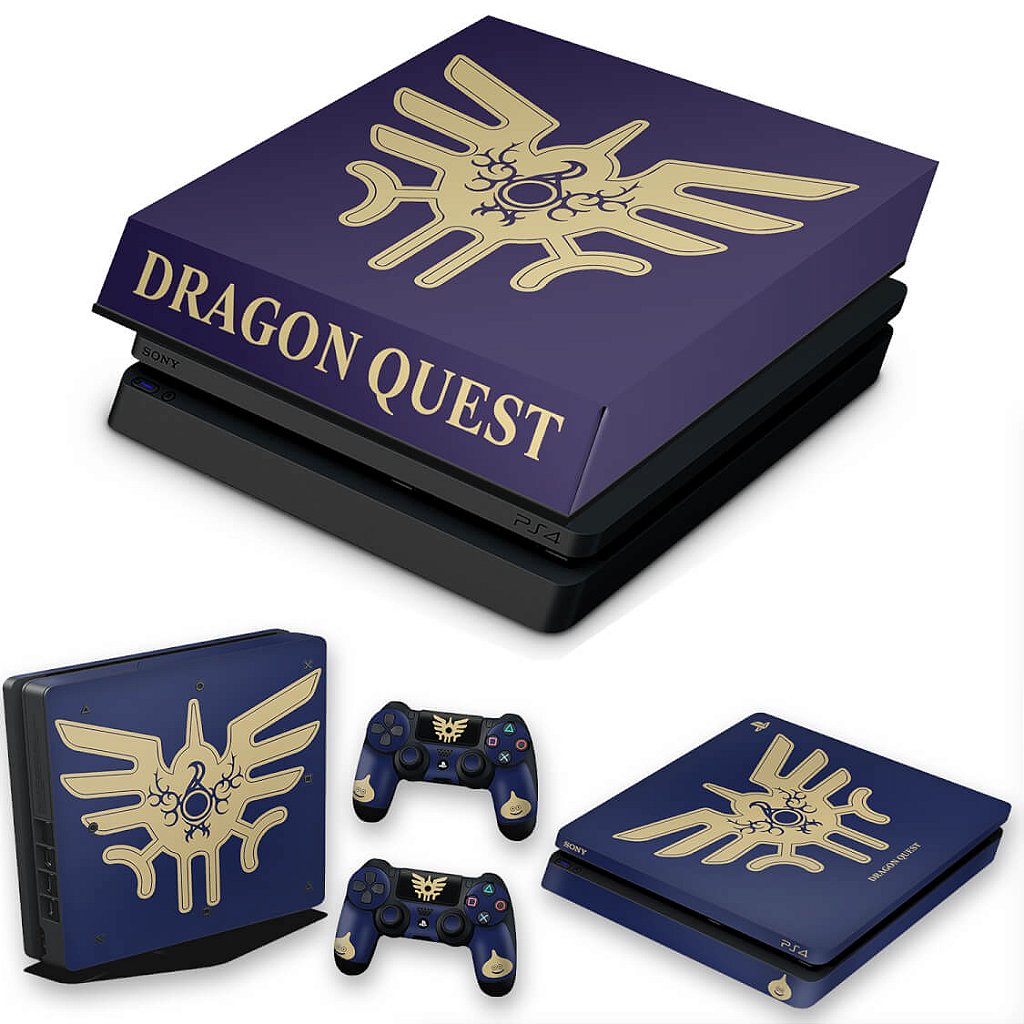 KIT Capa Anti Poeira e Skin Anti-Rage PS4 Slim - Dragon Quest Bundle