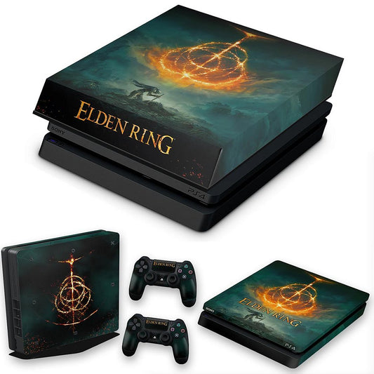 KIT PS4 Slim Skin Anti-Rage e Capa Anti Poeira - Elden Ring