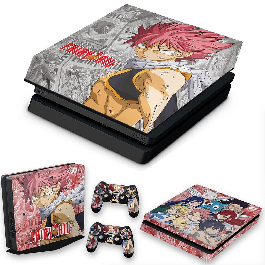 KIT Capa Anti Poeira e Skin Anti-Rage PS4 Slim - Fairy Tail