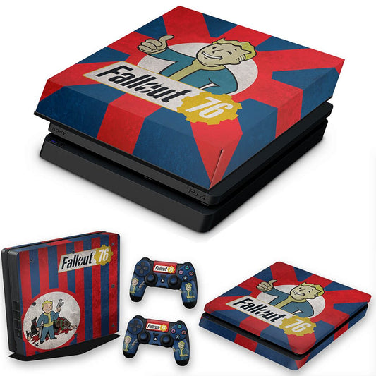 KIT PS4 Slim Skin Anti-Rage e Capa Anti Poeira - Fallout 76