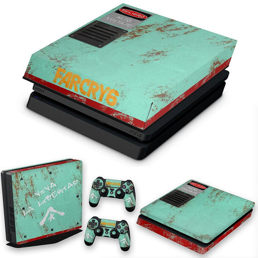 KIT PS4 Slim Skin Anti-Rage e Capa Anti Poeira - Far Cry 6