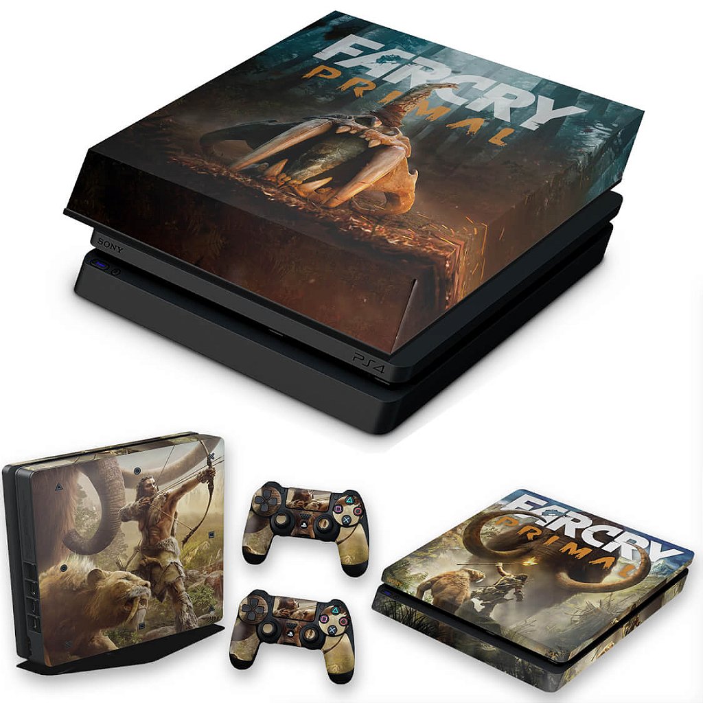 KIT Capa Anti Poeira e Skin Anti-Rage PS4 Slim - Far Cry Primal