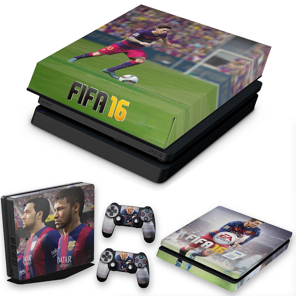 KIT Capa Anti Poeira e Skin Anti-Rage PS4 Slim - Fifa 16