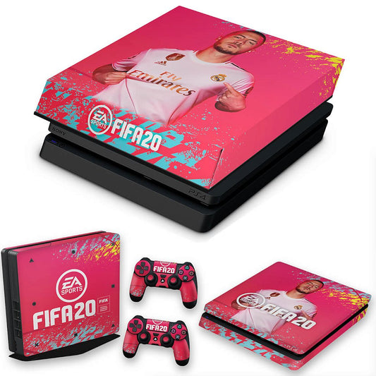 KIT PS4 Slim Skin Anti-Rage e Capa Anti Poeira - Fifa 20