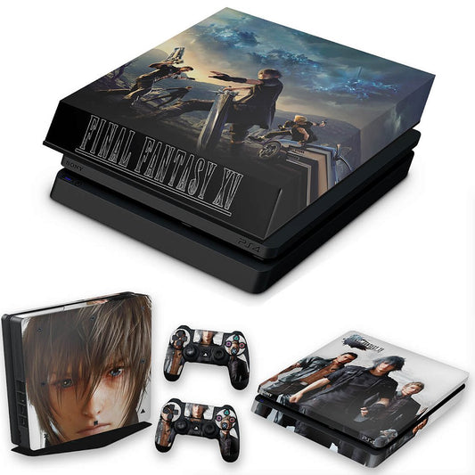 KIT Capa Anti Poeira e Skin Anti-Rage PS4 Slim - Final Fantasy Xv #B