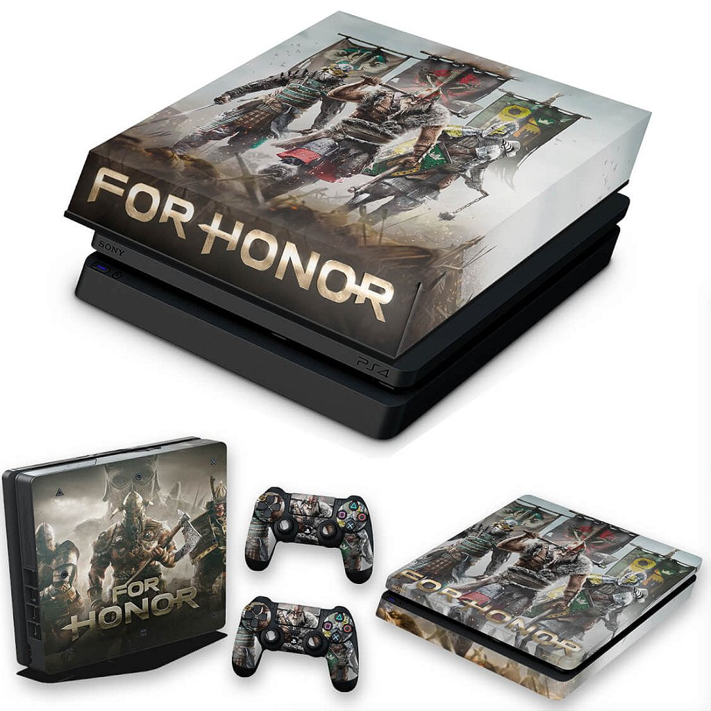 KIT Capa Anti Poeira e Skin Anti-Rage PS4 Slim - For Honor