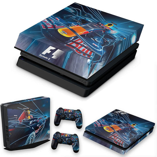 KIT Capa Anti Poeira e Skin Anti-Rage PS4 Slim - Formula 1