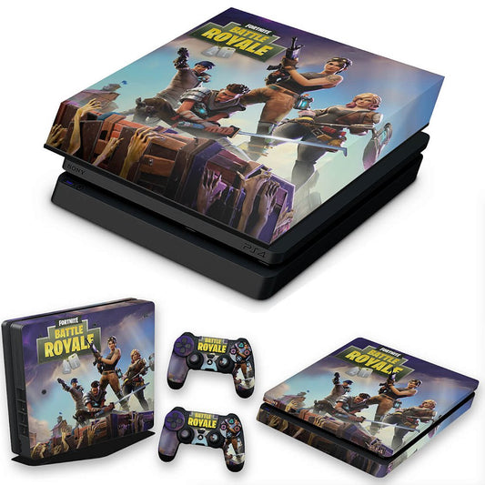 KIT PS4 Slim Skin Anti-Rage e Capa Anti Poeira - Fortnite Battle Royale