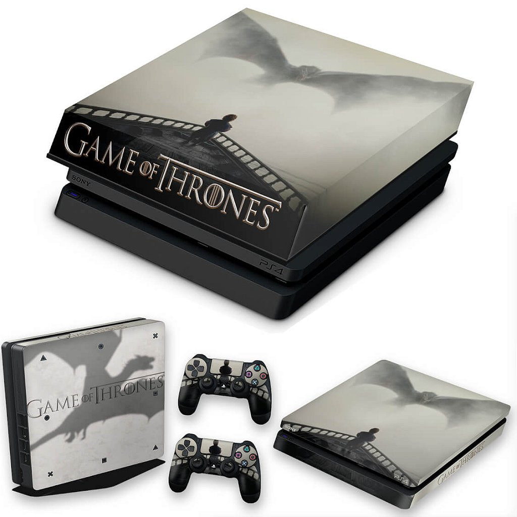 KIT Capa Anti Poeira e Skin Anti-Rage PS4 Slim - Game Of Thrones #B