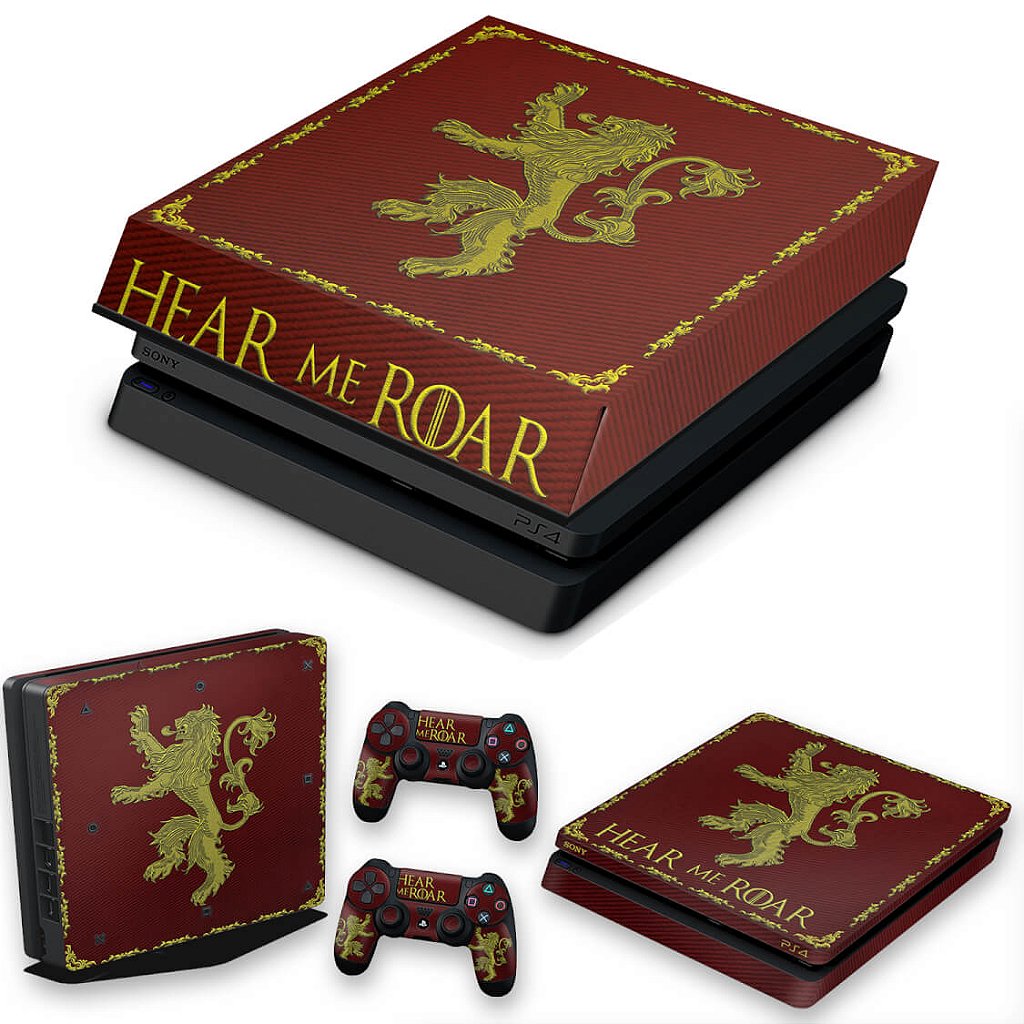 KIT Capa Anti Poeira e Skin Anti-Rage PS4 Slim - Game Of Thrones Lannister