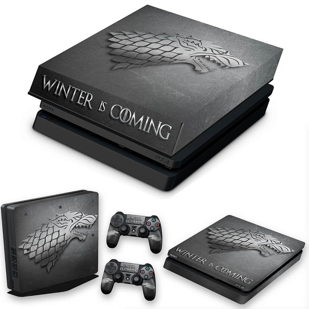 KIT Capa Anti Poeira e Skin Anti-Rage PS4 Slim - Game Of Thrones Stark