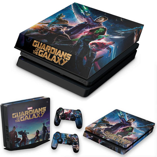 KIT Capa Anti Poeira e Skin Anti-Rage PS4 Slim - Guardioes Da Galaxia