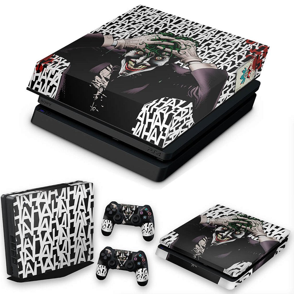 KIT Capa Anti Poeira e Skin Anti-Rage PS4 Slim - Joker Coringa Batman
