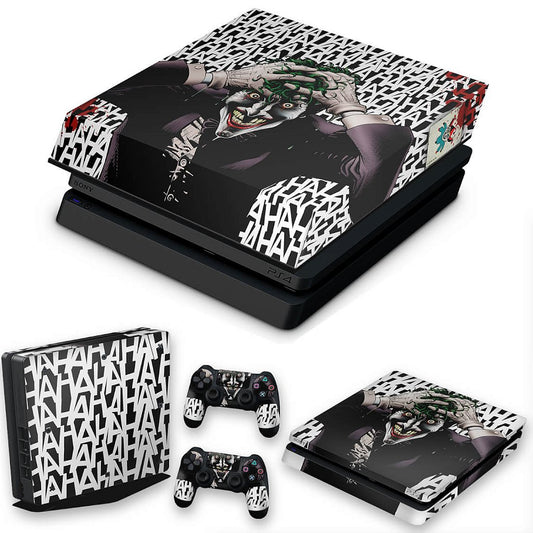 KIT Capa Anti Poeira e Skin Anti-Rage PS4 Slim - Joker Coringa Batman