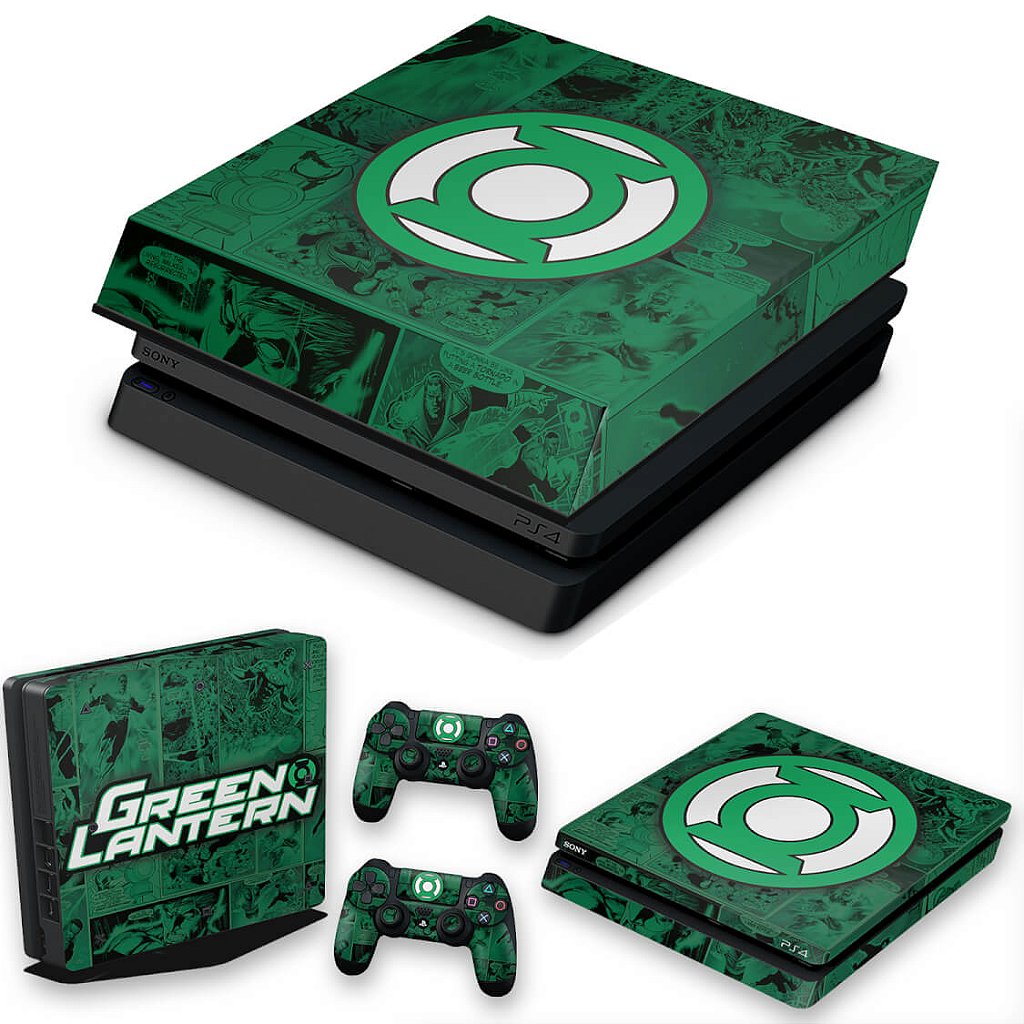 KIT Capa Anti Poeira e Skin Anti-Rage PS4 Slim - Lanterna Verde Comics