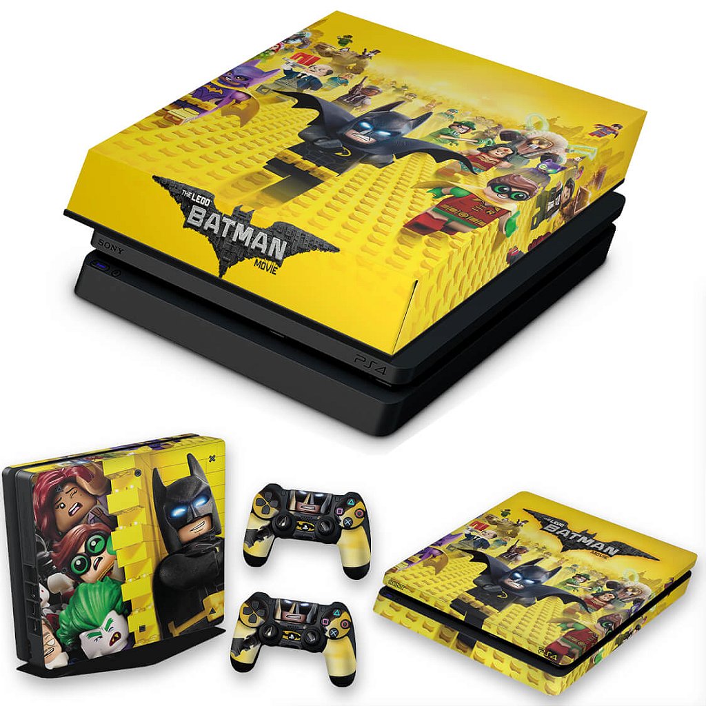 KIT Capa Anti Poeira e Skin Anti-Rage PS4 Slim - Lego Batman