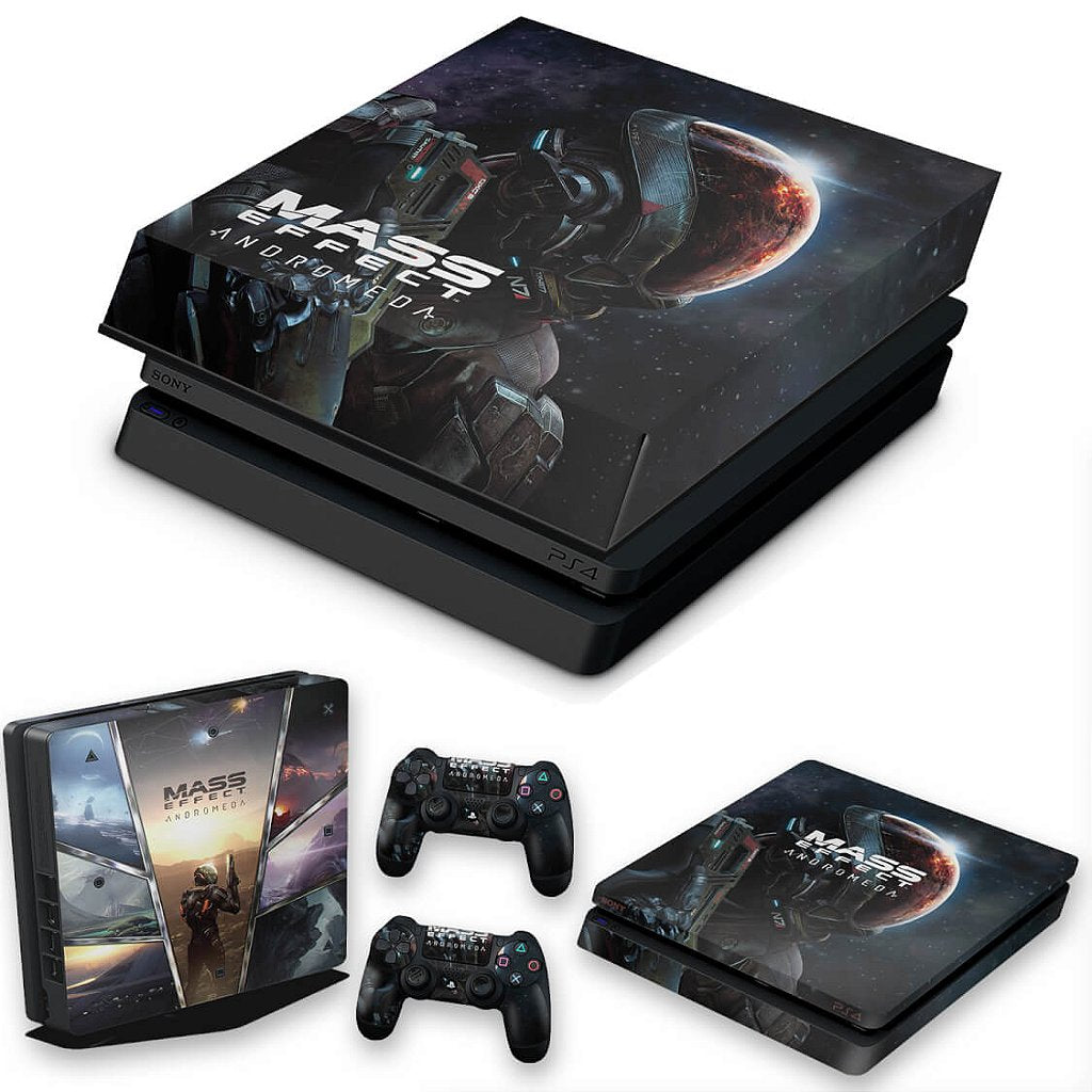 KIT Capa Anti Poeira e Skin Anti-Rage PS4 Slim - Mass Effect: Andromeda