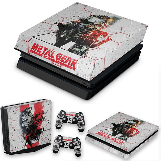 KIT PS4 Slim Skin Anti-Rage e Capa Anti Poeira - Metal Gear Solid